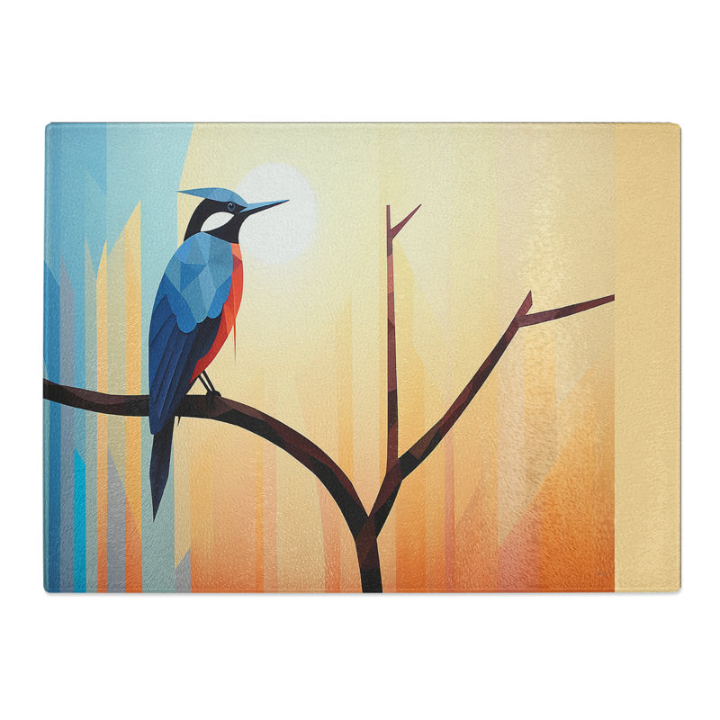 Kingfisher Minimalism No.2  Glass Chopping Board