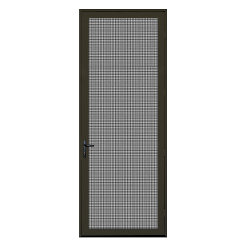 Porte moustiquaire en aluminium de sécurité ultime à une hauteur et à fixation simple 96 po Meshtec 2.1, Bronze