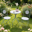 Ensemble de bistro extérieur pour 2 personnes, petite table de salle à manger rétro et ensemble de chaises pour patio, balcon, ensemble de tables de patio rondes
