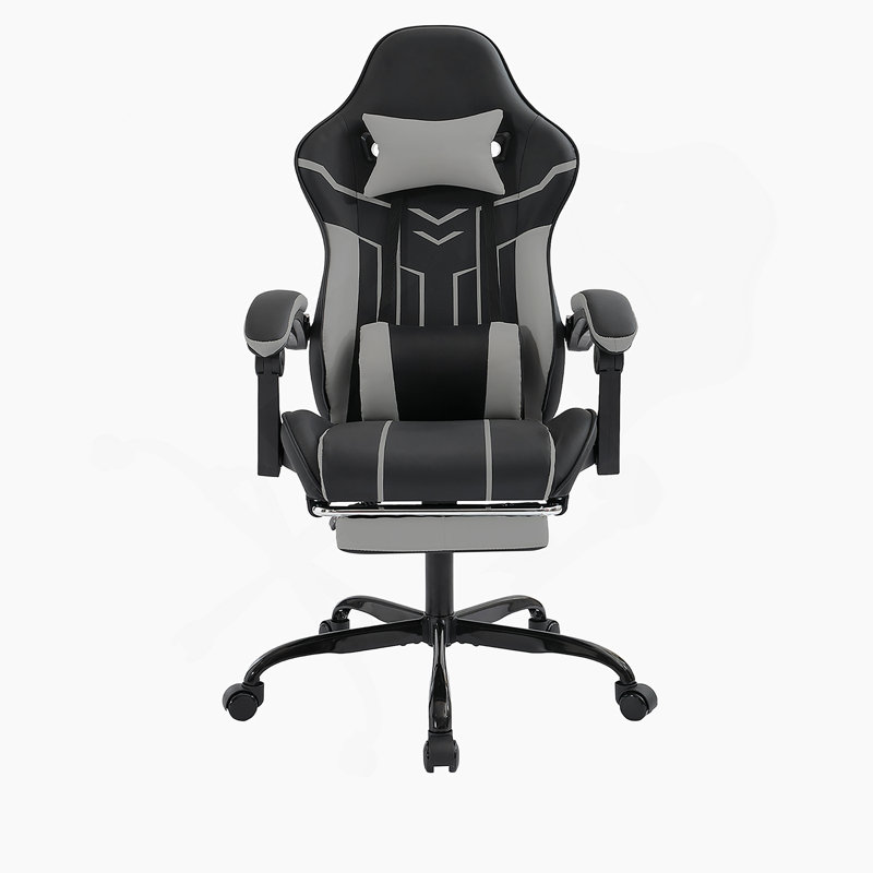Gaming Chair, Computer Chair Ergonomic Chair With Footrest Office Chair Ergonomic Computer Chair With Lumbar Backrest Blackgray