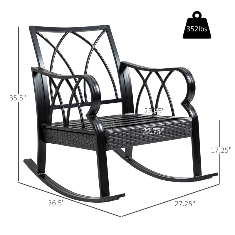 ErgoComfort Aluminum Rattan Rocking Chair with Cushions
