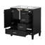 Ensemble de meuble-lavabo moderne avec lavabo 30 po, meuble-lavabo moderne avec porte à fermeture douce et 3 tiroirs, structure en bois massif (noir)-116234306