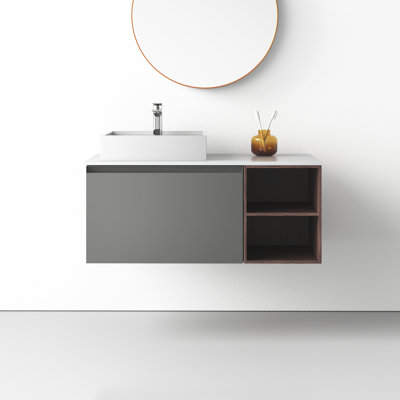 Shelley 42" Wall-Mounted Single Bathroom Vanity Set