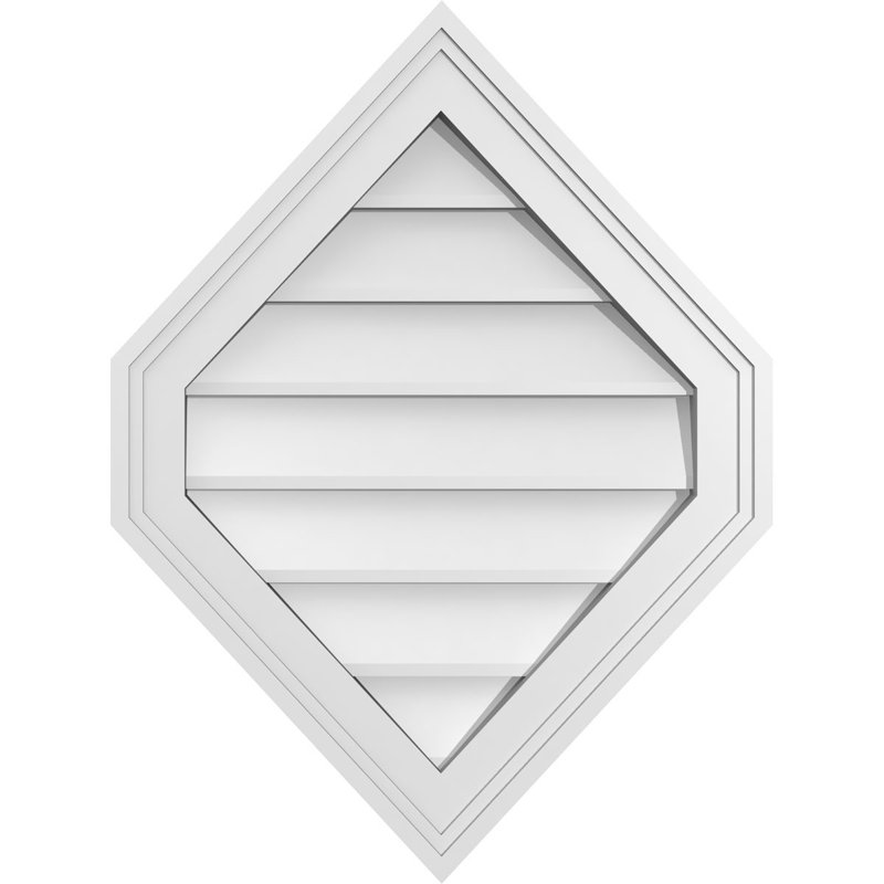 Vertical Peaked Surface Mount Signature Urethane Non-Functional Gable Vent 13/12 Pitch Primed Tan, 24" H x 18" W x 1.5" D