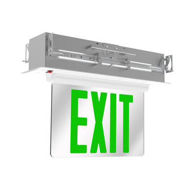 Hanover 14" LED Recessed Double-Face Exit Sign with White Housing