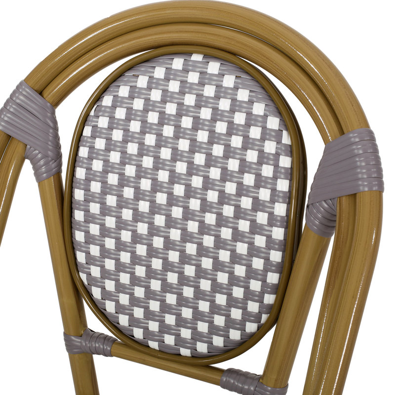 Chaise French, Blanc / Gris