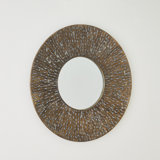 Wide Round Iron Mirror