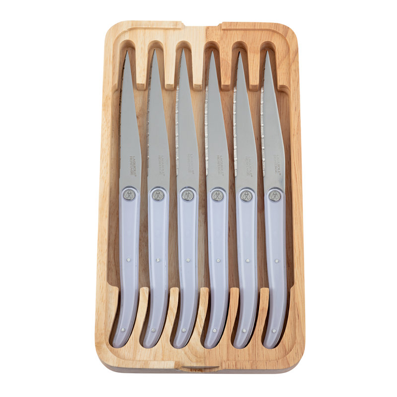 Ensemble de 6 couteaux steak laguiole evolution, Blanc