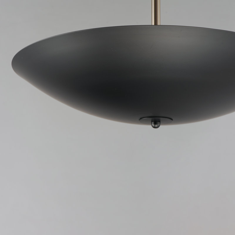 Vesta 1 - Light LED Pendant, 4.75" H x 23.5" W x 23.5" D, Black, French Gold