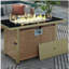 Foyer de table 43 po au gaz propane, foyer rectangulaire en osier à tissage ouvert de 60 000 BTU avec pare-brise en verre, convient au patio extérieur, au balcon, au jardin et à la cour arrière-1662388916