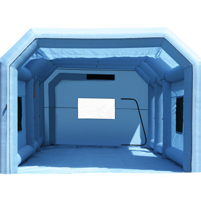 26.2 X 14.8 9.8 Ft Inflatable Spray Booth For Small Trucks And Large Motorcycles With Air Filter System Double - Layered Scratch Surface