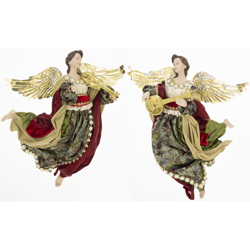 Flying Angel With Instrument - 16 Inches Set Of 2