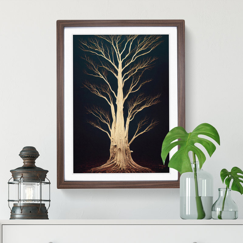 Magnificent Tree - Framed Print, 34cm H x 25cm W x 2cm D, Walnut