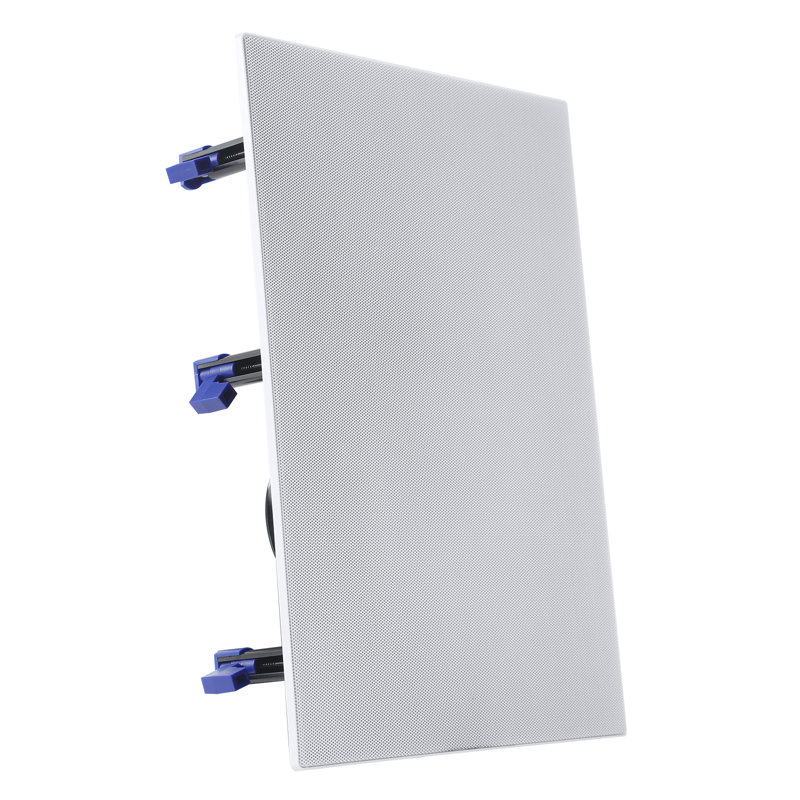 Haut-parleurs encastrés dans le mur, système de haut-parleurs muraux encastrés avec grille à peindre de 8 po, son Hi-Fi, 200 W crête, haut-parleurs rectangulaires à 2 voies, pour installation intérieure humide, salle de bain, cuisine, porches couve