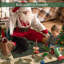 Tapis rustique à carreaux de houx et de baies de Noël-1043624258-1043624271