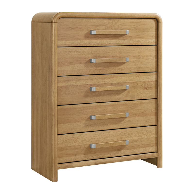 Commode Mid-Century de 40 po de large Grith au fini hickory naturel chaleureux