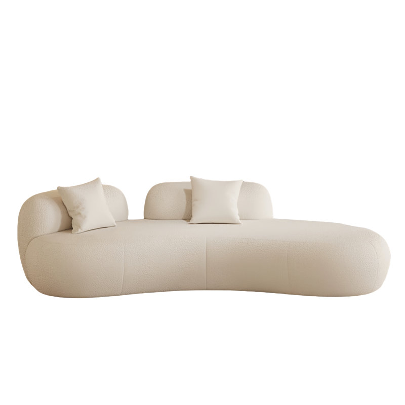 Canapé de style français crème, H 27,56 po x l 94,49 po x P 37,40 po