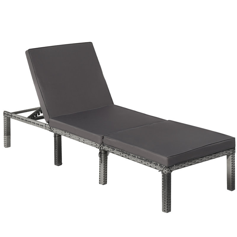 Gavivi 193 cm Long Single Chaise with Cushions, Grey