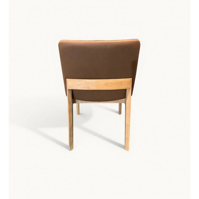 Upholstered Side Chair in Natural Wood