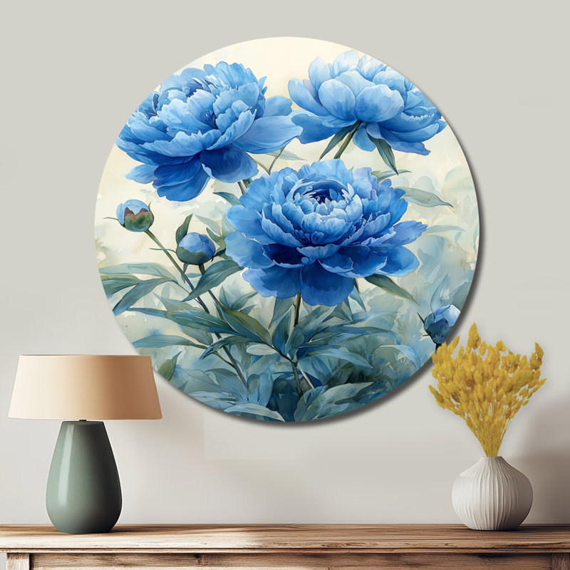 Jometh - Décoration murale traditionnelle en métal bleu, H 23 po x l 23 po