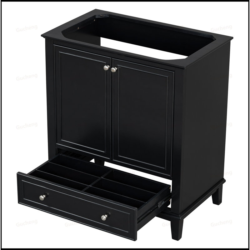 30 Inch Bathroom Vanity Base Only, Black