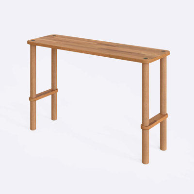 Console étroite Anderson, table d'entrée en bois de hêtre massif pour le couloir et le salon