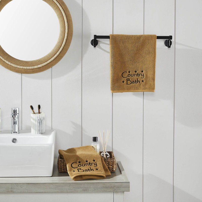 Ensemble de 2 essuie-mains Timeless Linens, Noir / brun clair