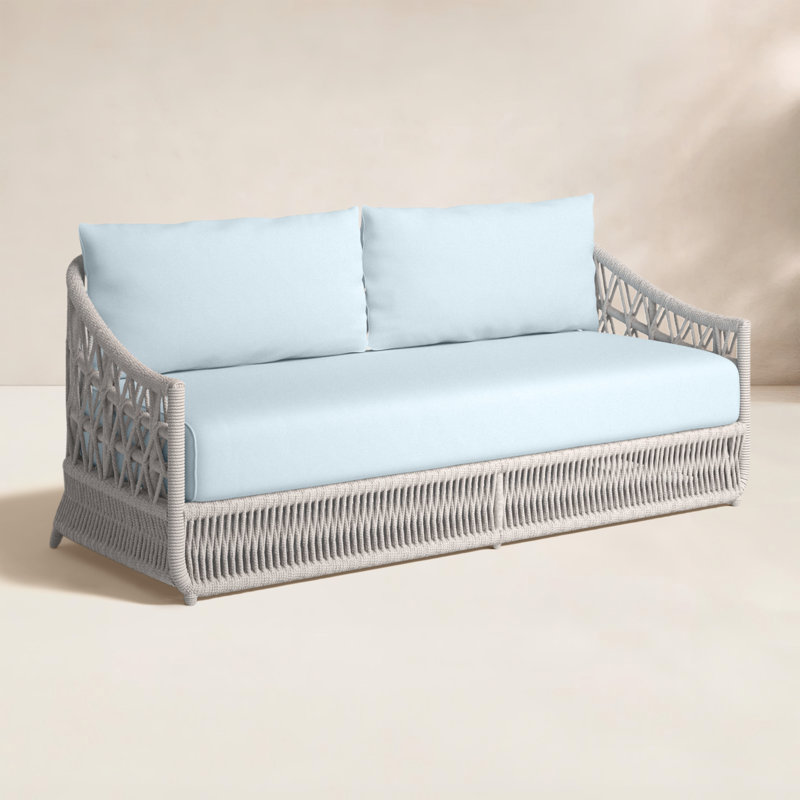 Lucan 78'' Wide Outdoor with SunbCushions, Canvas Skyline Sunbrella®