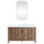 Ensemble de meuble-lavabo simple avec plateau en marbre de culture et miroir Javier-199976083