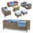 9 - Person Outdoor Wicker Patio Conversation Furniture Set With Swivel Chairs-109530702