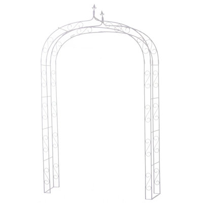 Jesse 140cm W x 40cm D Iron Arbour in Cream