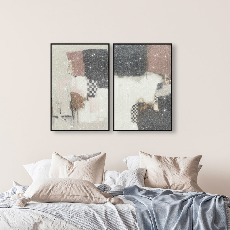 Longing Set Abstract Canvas Print by Oliver Gal, Black Frame, 10 x 15, 25"H x 37"W, Black Floater Frame