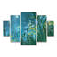 Ensemble de 5 panneaux muraux - Jennifer Taylor Art «Midnight Dream Teal Green», art mural sur toile pour le salon, la chambre à coucher ou le bureau 