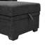 Canapé modulaire 76,5 po en mélange de lin à 3 places avec lit escamotable, rangement pour chaise longue réversible, conception, coussins en mousse mi-ferme, noir anthracite, assise facile à assembler, rapide