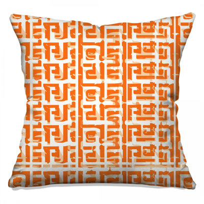 Orange Abstract Pattern Double Sided Throw Pillows