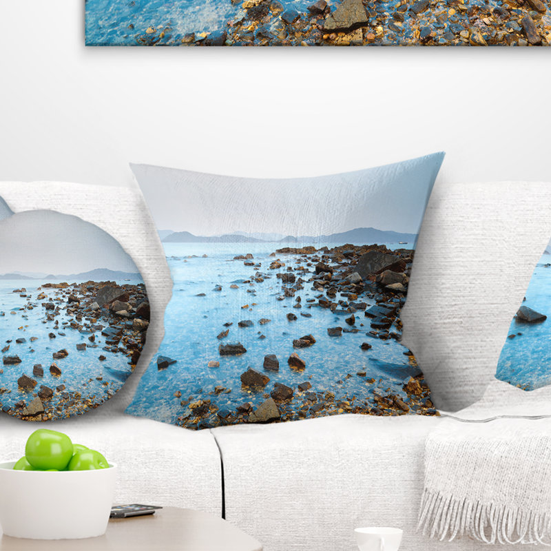 Coussin de mer stony beach port shelter de hong kong, 18 po x 18 po, Coussin décoratif