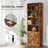 6 Tier Bookshelf And Bookcase, Wooden Bookshelves With Cabinet Doors-2008002668