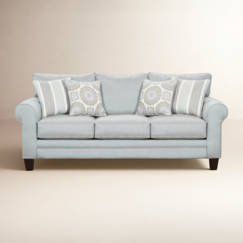 Aurora 87" Upholstered Sofa, Grande Mist, Sofa, Revolution Performance Fabrics