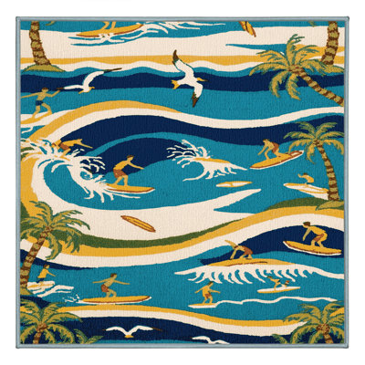 Washable Surfing Sports Area Rug