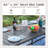 Rectangular Steel Outdoor Dining Table Umbrella Hole , 39.3 " W 82.6 " D