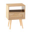 Table de bout tissée 15,96 po avec tiroir et pieds en bois massif - pratique pour la maison