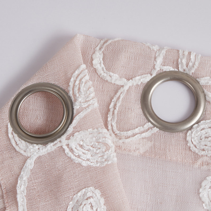 Carston Semi Sheer Curtain Pair, Blush, 38" W x 84" L