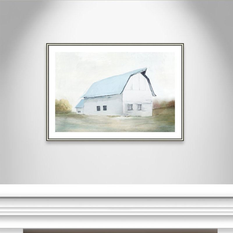 «By the Barn II» par Isabelle Z - reproduction d'art, Papier avec cadre argenté, Blanc, H 29,5 po x l 41,5 po x P 0,875 po