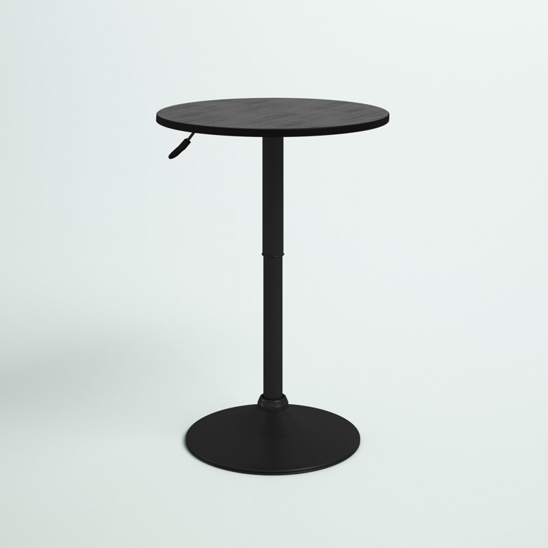 Altenburg Round Solid Wood Top Dining Table, Black/Black