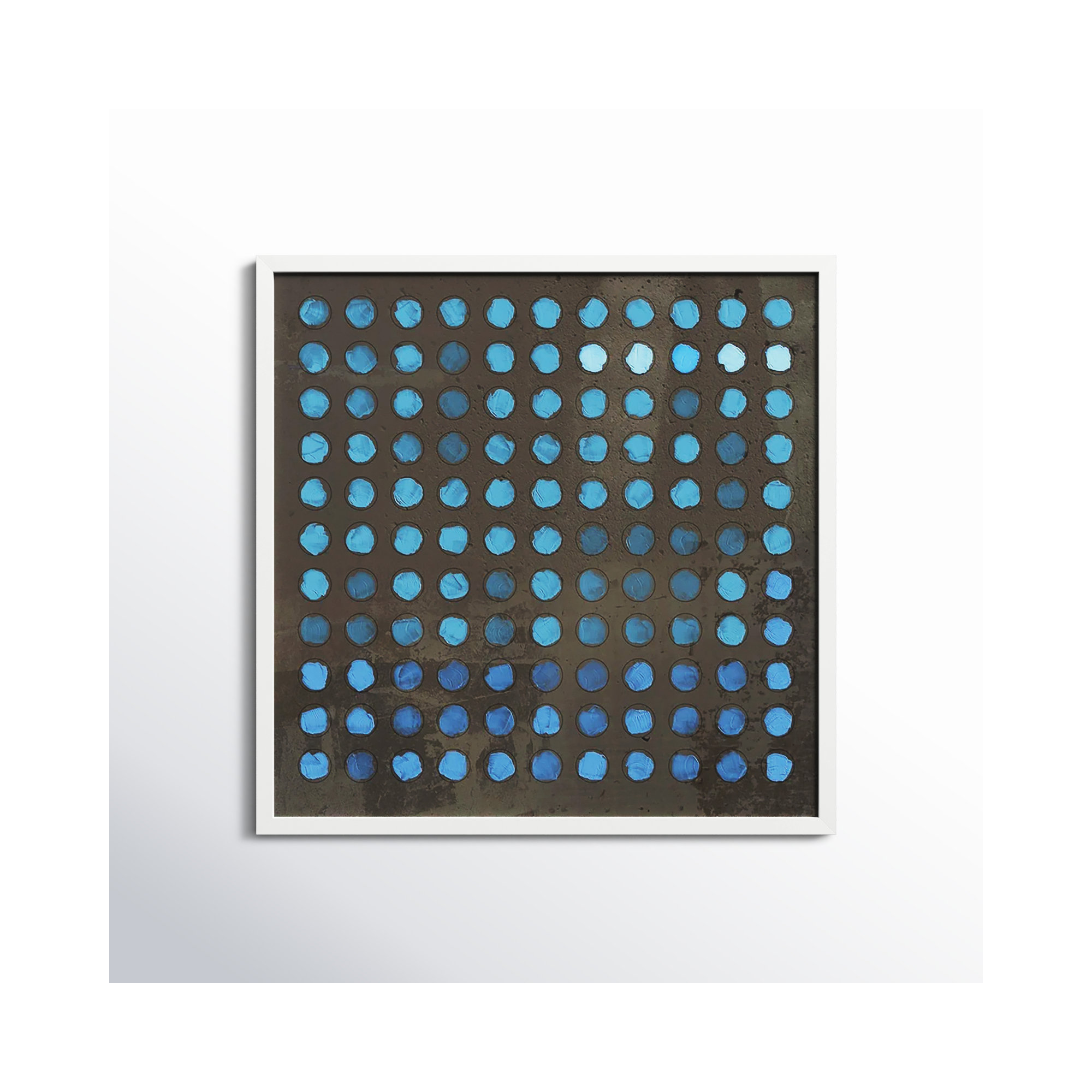 Squared Circles 5 by Jacques Pilon, 36" H x 36" W x 1.25" D, White