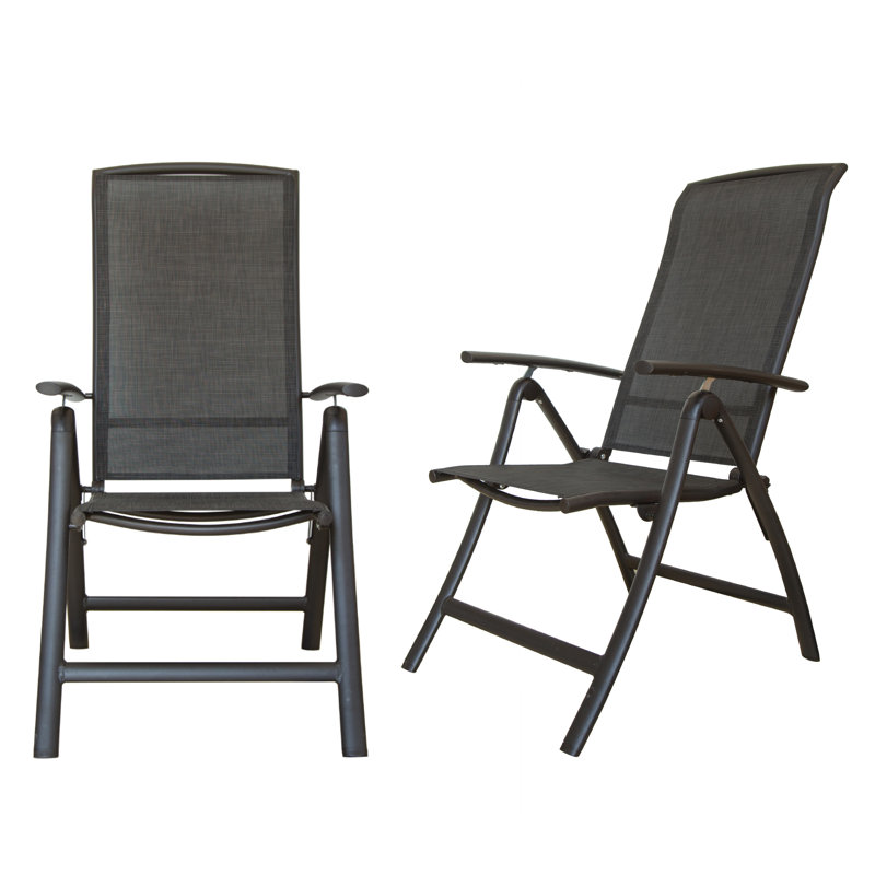 Premium All-Weather Wicker Outdoor Dining Armchair, Dark Gray