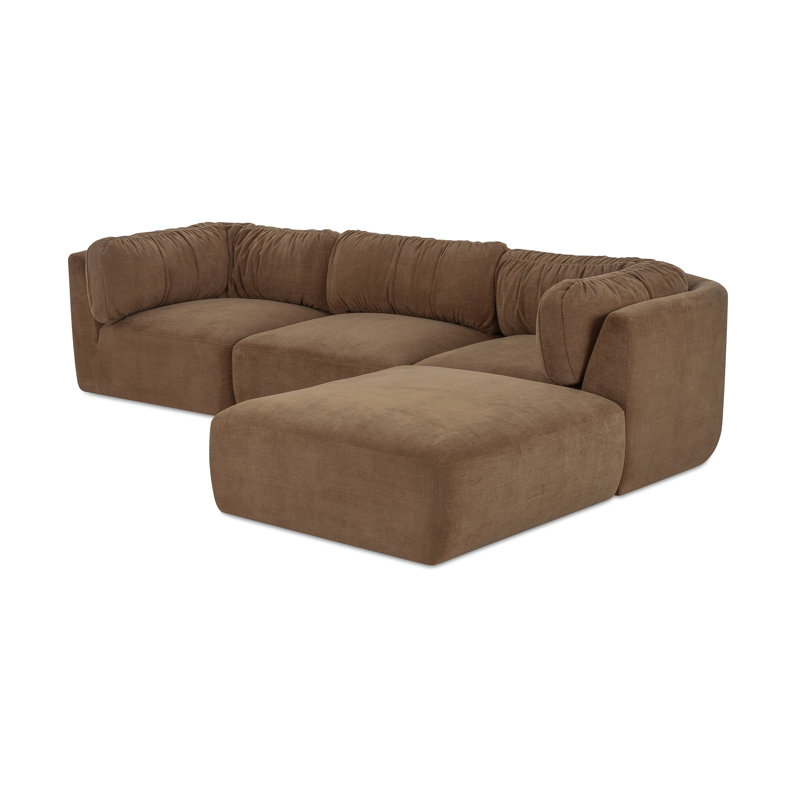 Matina Lounge Modular Sectional Taupe, Tan Polyester