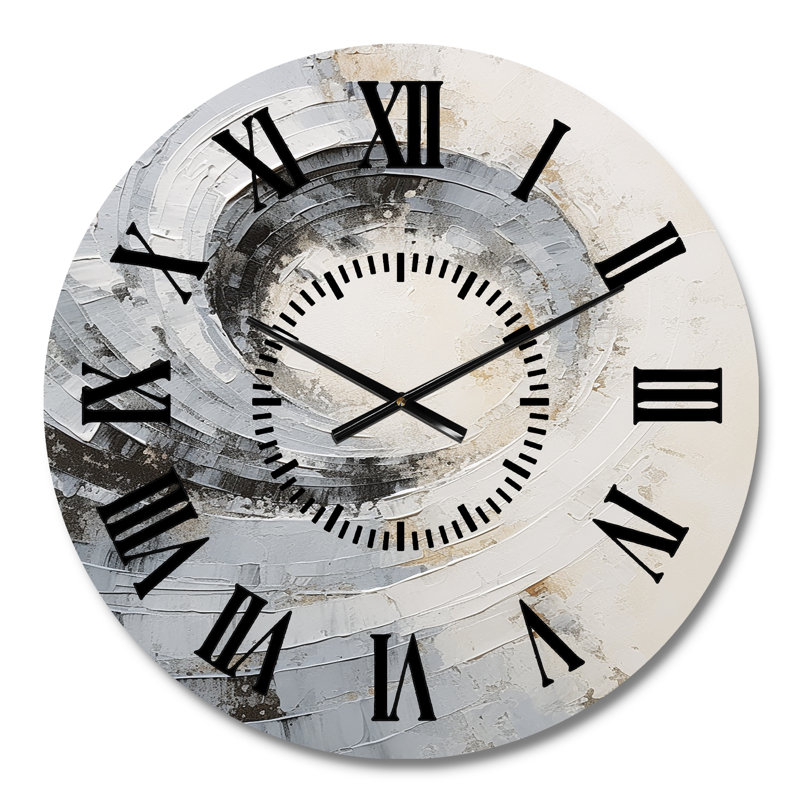 Horloge murale blanche et grise, Médium