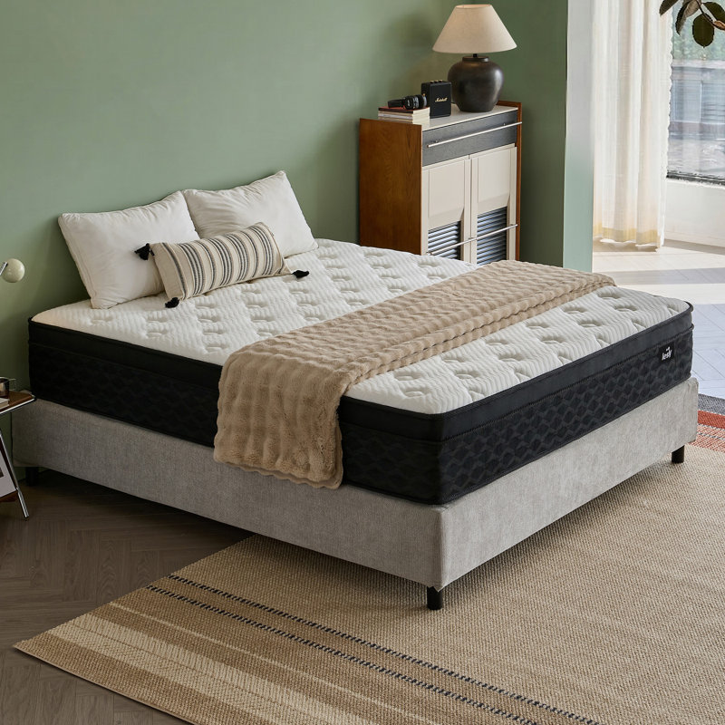 Cooling Gel Memory Foam Hybrid Mattress with Pocket Springs, Medium Firm Support, 14-Inch Queen, 14", Queen