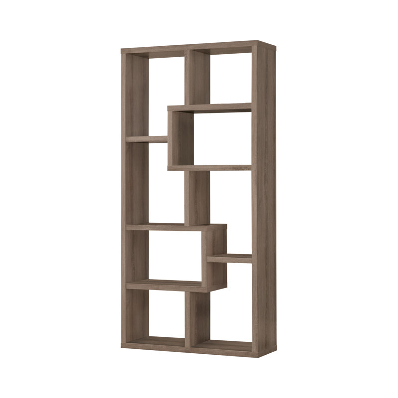 Bibliothèque géométrique Adolf H 70,75 "x l 35", Gris patiné
